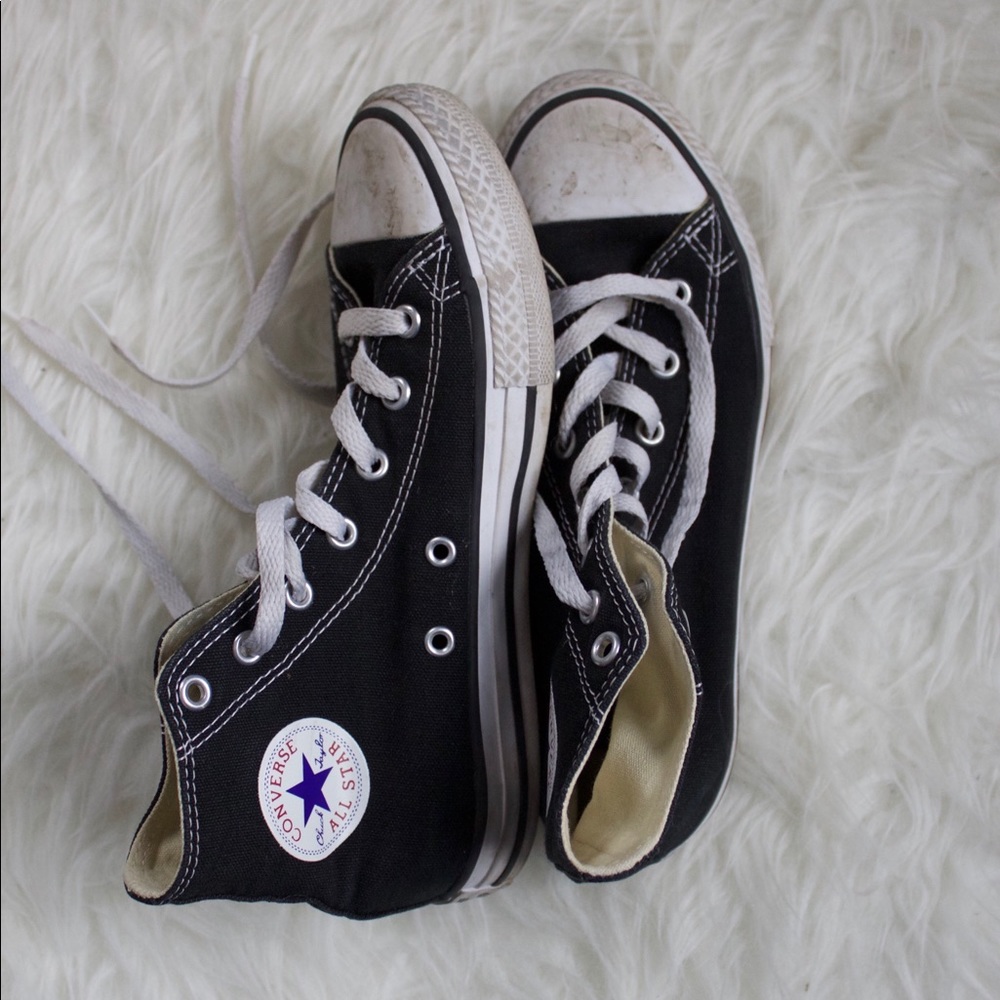 Gently used black Converse